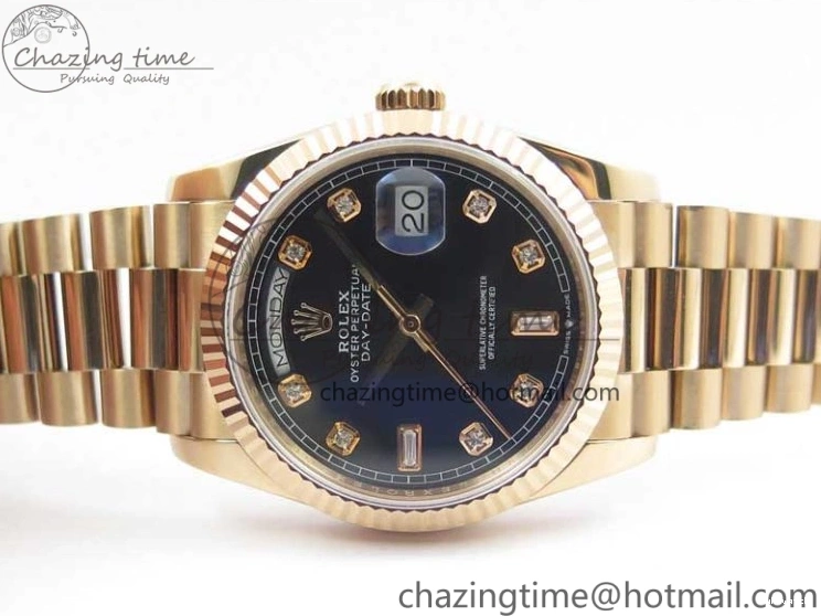 Maker Day-Date 128239 RG Black on Crystral Edition Bracelet RG Best Dial Markers 36 Bp President 1221